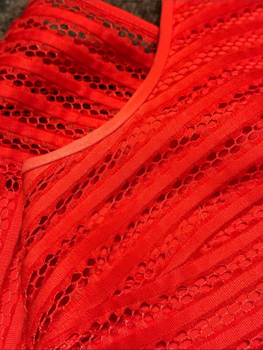 J. Crew Red Sleeveless Lace A-Line Midi Dress - Picture 5 of 8